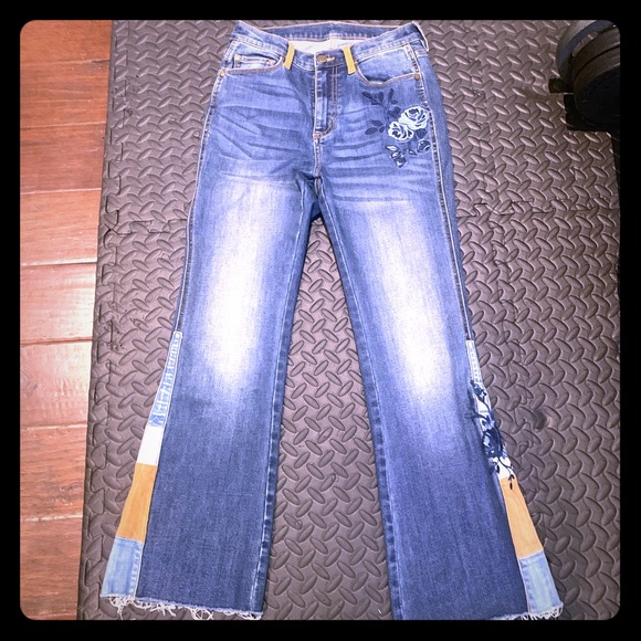 Inka Denim - Inka brand cropped patchwork jeans 26